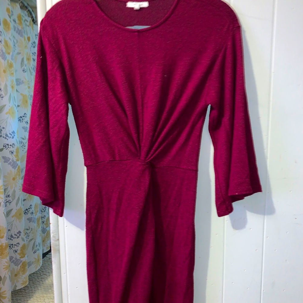 Quarter sleeve knot front sweater dress!